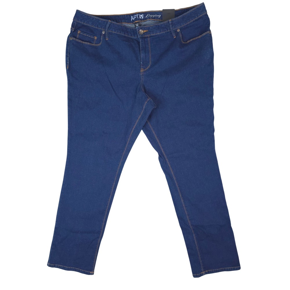 Apt 9 Maxwell Fit Skinny Legging Jeans Women 18W Dark Wash Blue Mid Rise Denim